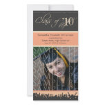 Cap & Gown Graduation Photo Announcement (peach) photo cards