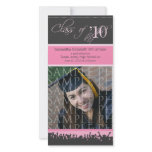 Cap & Gown Graduation Photo Announcement (pink) photo cards