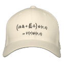 Cap, Schrodinger wave equation, black thread embroidered hats
