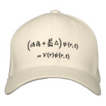 Cap, Schrodinger wave equation, black thread embroidered hats