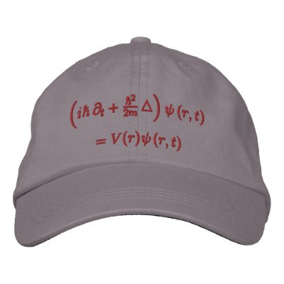 Cap, Schrodinger wave equation, red thread Embroidered Hat Cap, Schrodinger wave equation, red thread Embroidered Hat