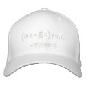 Cap, Schrodinger wave equation, white thread embroidered hats