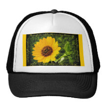 cap with sunflower art trucker hats
