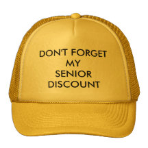 CAP, YELLOW, SENIOR DISCOUNT MESH HATS