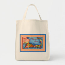 Cape Cod Massachusetts Tourists Auto Map Canvas Bag