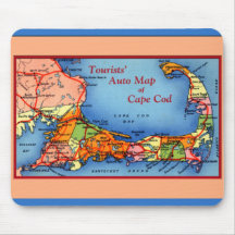 Cape Cod Massachusetts Tourists Auto Map Mouse Pad