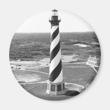 Cape Hatteras Lighthouse black and white photo Refrigerator Magnets