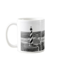 Cape Hatteras Lighthouse black and white photo Coffee Mug