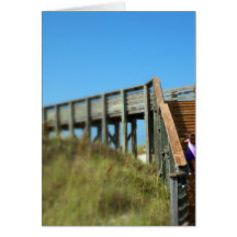 Cape San Blas Boardwalk, Florida beach girl Greeting Card