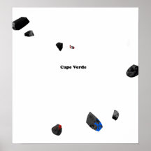 Cape Verde Trendy Peace Sign with Cape Verdean map Print