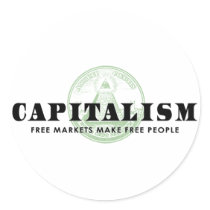 Capitalism Round Stickers