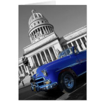 Capitolio Old Blue Car Greeting Card