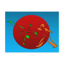 capoeira 2 players martial arts postcard