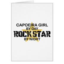 Capoeira Girl Rock Star by Night Greeting Card