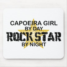 Capoeira Girl Rock Star by Night Mouse Pad