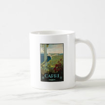 Capri Italia Italy Vintage Travel Poster Art Mugs