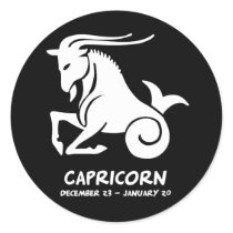 Capricorn Round Stickers