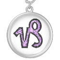Capricorn Symbol (style 1_purple) Necklace