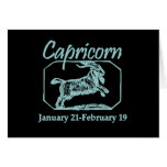 Capricorn Teal Greeting Cards