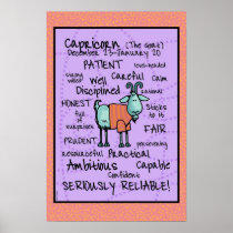 capricorn wordcloud poster