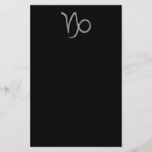Capricorn. Zodiac Astrology Sign. Black. Flyers
