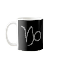Capricorn. Zodiac Astrology Sign. Black. Mug