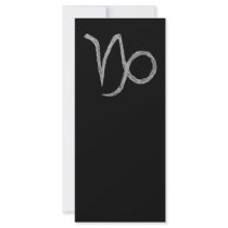 Capricorn. Zodiac Astrology Sign. Black. Customized Rack Card