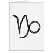 Capricorn. Zodiac Astrology Sign. Card