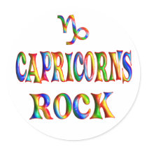 Capricorns Rock Round Sticker