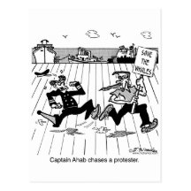 Captain Ahab chases a Protester Postcards