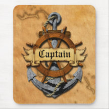 Captain Anchor And Wheel Mousemats