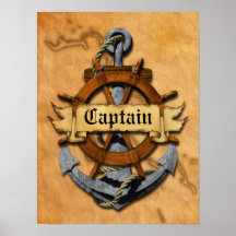 Captain Anchor And Wheel Print