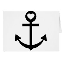 captain anchor heart greeting card