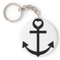 captain anchor heart key chains