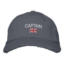Captain - Captain Logo Union Jack Sailing Embroidered Baseball Caps