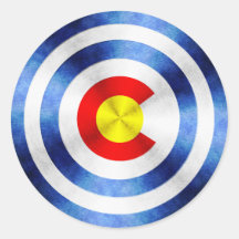 Captain Colorado Hero Shield Round Sticker