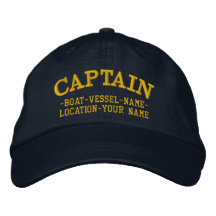 CAPTAIN customizable Your Boat Your Name Embroidered Hats