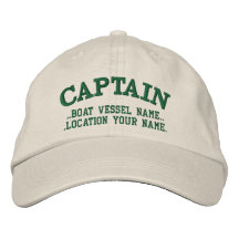 CAPTAIN customizable Your Boat Your Name Embroidered Baseball Caps