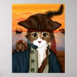 Captain Leo, Pirate Cat & Rat Fantasy Art Poster posters