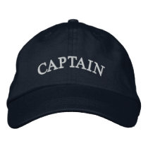 Captain navy Blue Embroidered Hat
