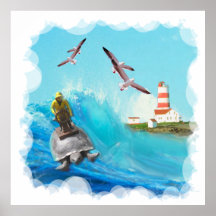 Captain Turtle Poster 36x36"