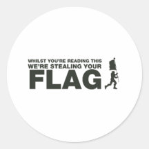 Capture The Flag - Gamer, Gaming, Video Games Round Sticker