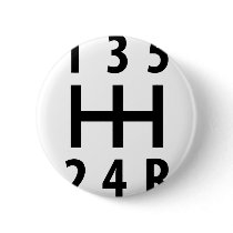 car auto gear shift 5 pinback button