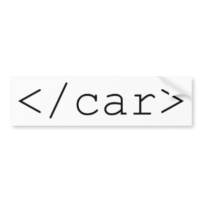 [/car] (Black on White) Bumper Sticker