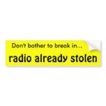 Car Burglar Alarm bumper stickers