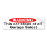 car garage sales bumper stickers