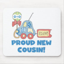 Car Proud New Cousin It's a Boy Mousemats