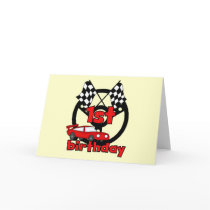 Car Racing 1st Birthday Tshirts and gifts Card