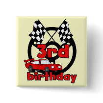 Car Racing 3rd Birthday Tshirts and Gifts Pinback Button