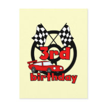 Car Racing 3rd Birthday Tshirts and Gifts Post Cards